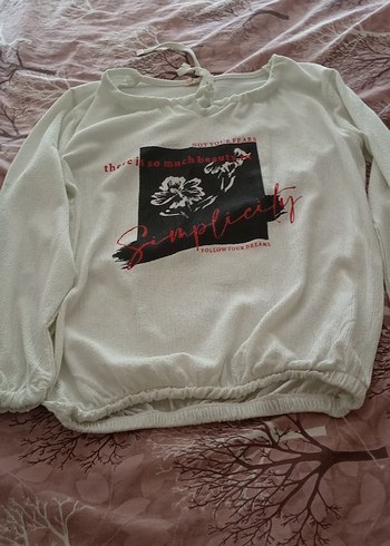 l Beden Gri Baskılı Uzun Kollu Kadın Sweatshirt