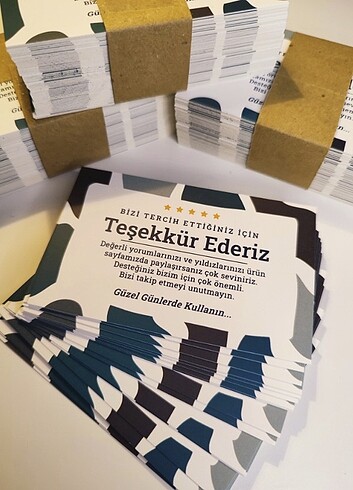  100 Adet Teşekkür Kartı