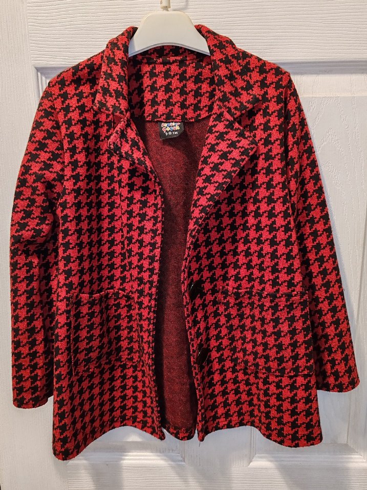 Kırmızı Desenli Kız Çocuk Ceket takım - Görsel 3