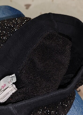 Simli siyah polar peluş takım - Görsel 6