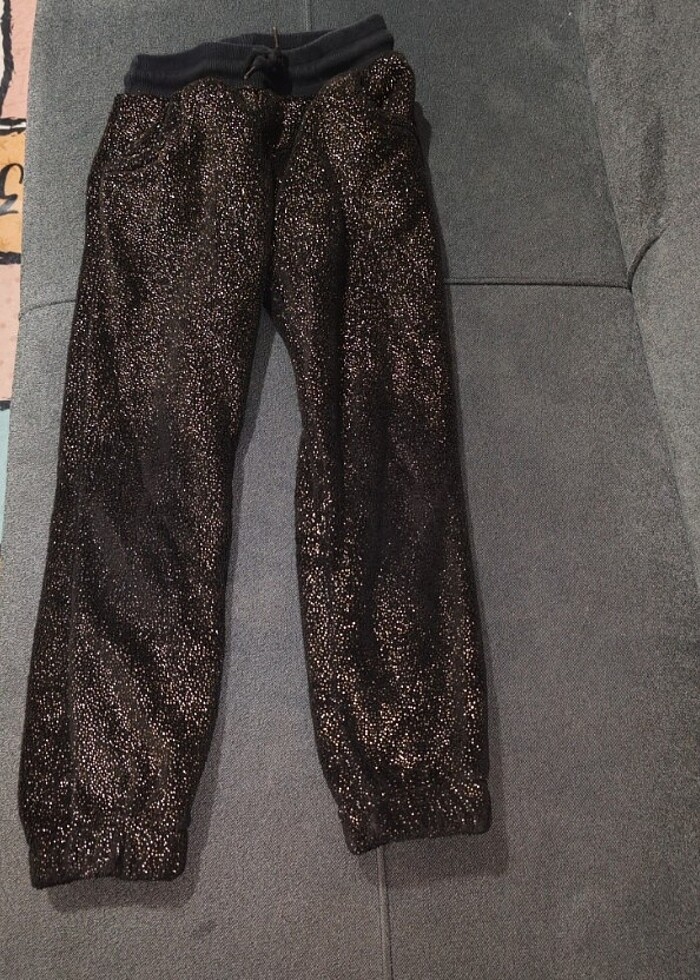 Simli siyah polar peluş takım - Görsel 3