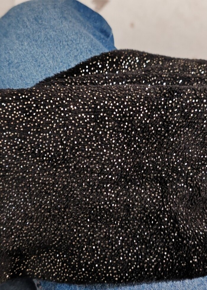 Simli siyah polar peluş takım - Görsel 4