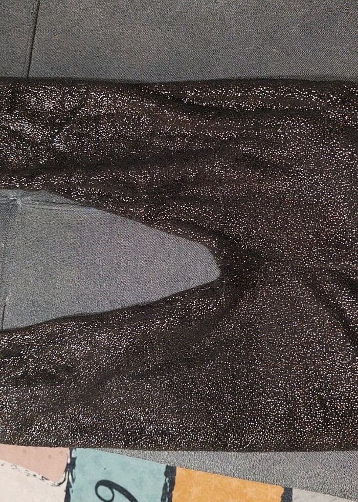 Simli siyah polar peluş takım - Görsel 5