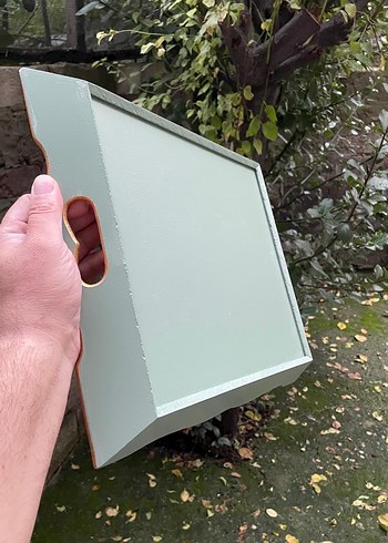 Ahşap Boyama Çiçek Desenli Dekoratif Sunum Tepsisi - Görsel 2