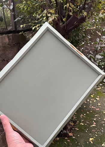 Ahşap Boyama Çiçek Desenli Dekoratif Sunum Tepsisi - Görsel 3