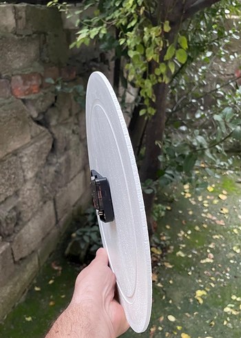 Ahşap El Boyama beyaz duvar saati - Görsel 3