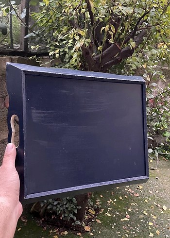 Pastel Renkli Çiçek Desenli Ahşap Tepsi - Görsel 3