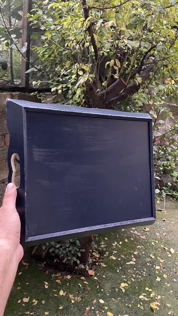 Pastel Renkli Çiçek Desenli Ahşap Tepsi - Görsel 3