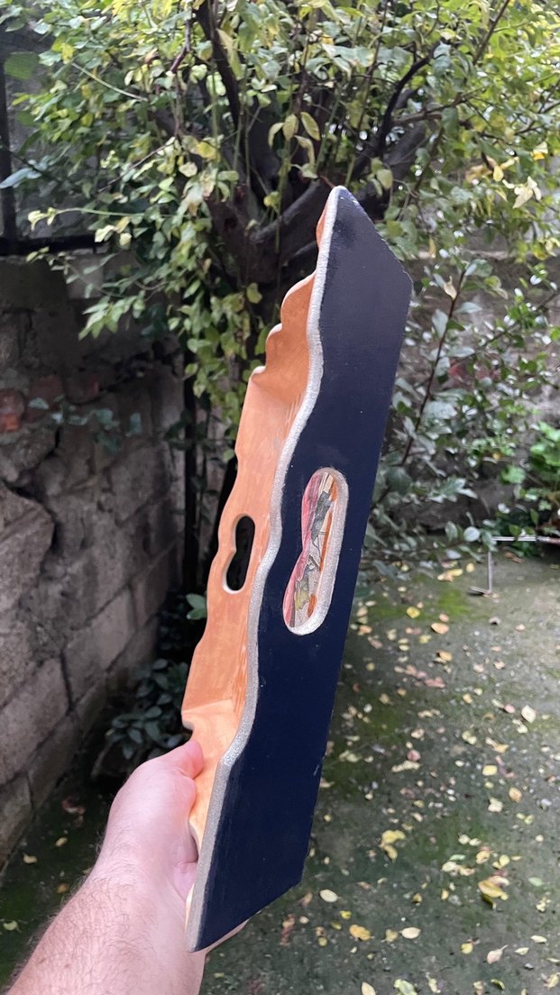 Pastel Renkli Çiçek Desenli Ahşap Tepsi - Görsel 2