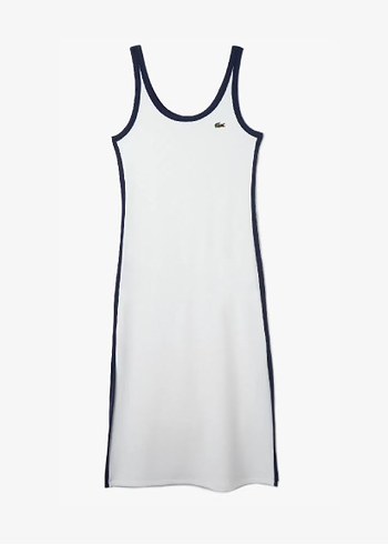 Lacoste Renk Bloklu Beyaz Elbise - Görsel 3