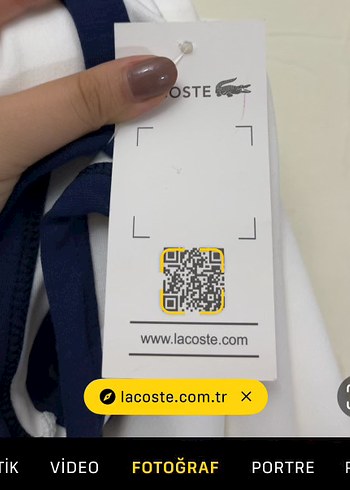 Lacoste Renk Bloklu Beyaz Elbise - Görsel 6