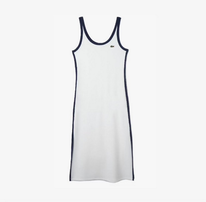 Lacoste Renk Bloklu Beyaz Elbise - Görsel 3