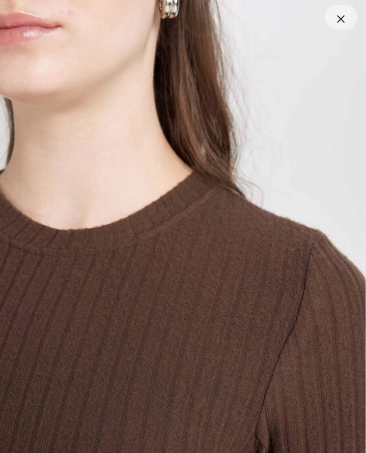 Defacto Kahverengi Uzun Kollu Fitilli Kadın Elbise - Görsel 3