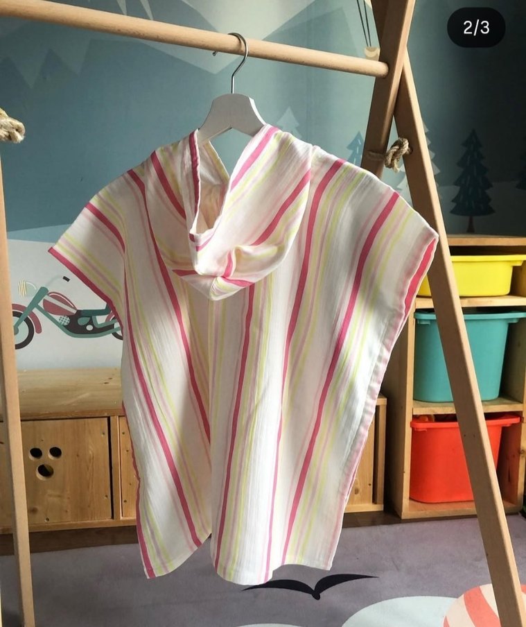 Kız Çocukları İçin Bohem V Yaka Ponço - Görsel 2