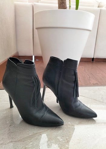 HOTİÇ Siyah Deri Stiletto Bot - Görsel 2