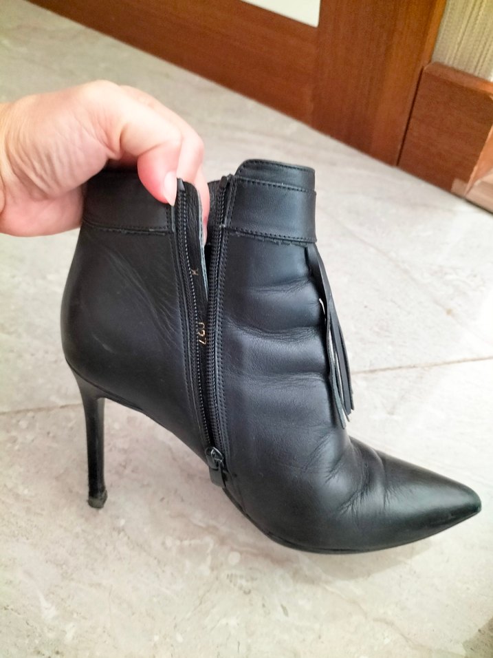 HOTİÇ Siyah Deri Stiletto Bot - Görsel 3