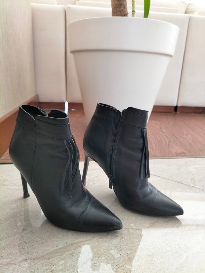 HOTİÇ Siyah Deri Stiletto Bot - Görsel 2