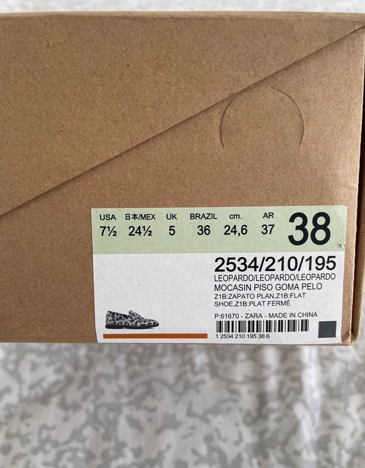 Zara Leopar Desenli ayakkabı etiketli - Görsel 3