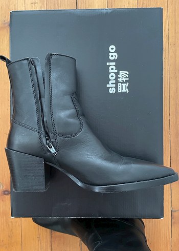 Mango deri siyah bot 38 numara - Görsel 3