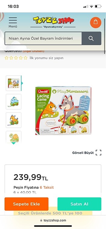 Quercetti Montessori Bağcık Oyunu
