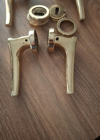 Diğer Parlak Pirinç Altın Kapı Kolu Seti