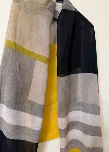 Sarı-Gri Modern Kadın Şal - Görsel 2