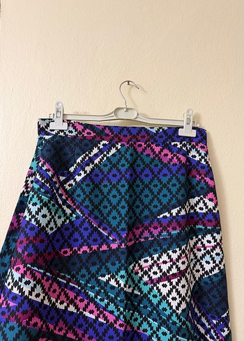 Renkli Bağlama Desenli Uzun Bohem Etek - Görsel 2