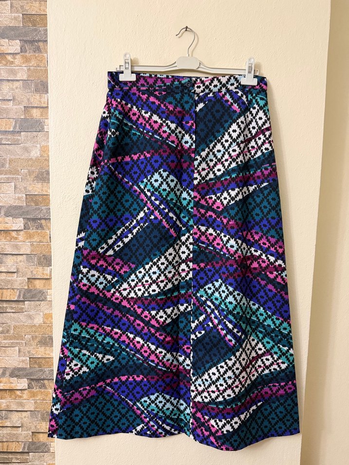 Renkli Bağlama Desenli Uzun Bohem Etek - Görsel 3