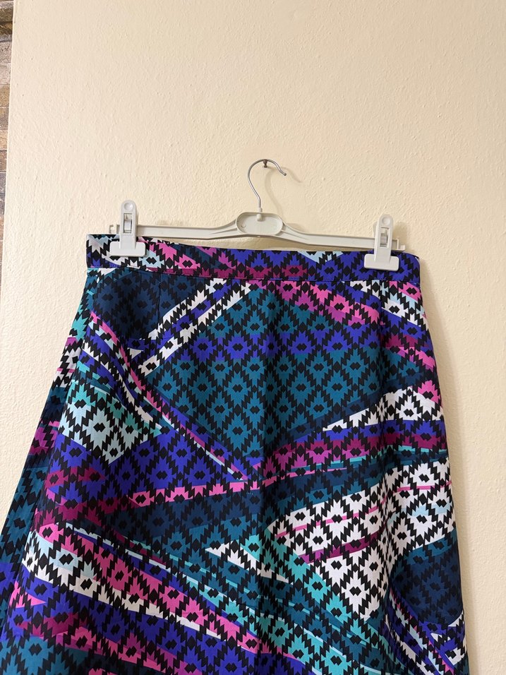 Renkli Bağlama Desenli Uzun Bohem Etek - Görsel 2