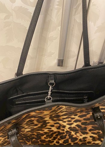 Mango Leopar Desenli Deri Kadın Çanta - Görsel 4