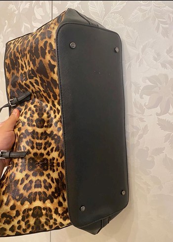 Mango Leopar Desenli Deri Kadın Çanta - Görsel 5