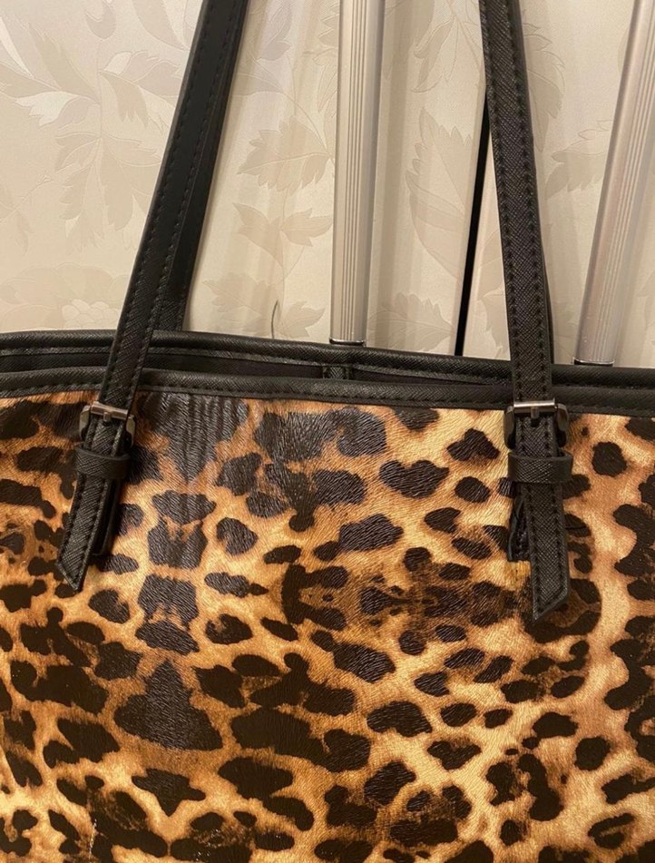 Mango Leopar Desenli Deri Kadın Çanta - Görsel 2