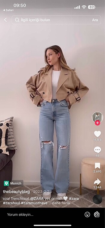 Zara Zara crop trençkot