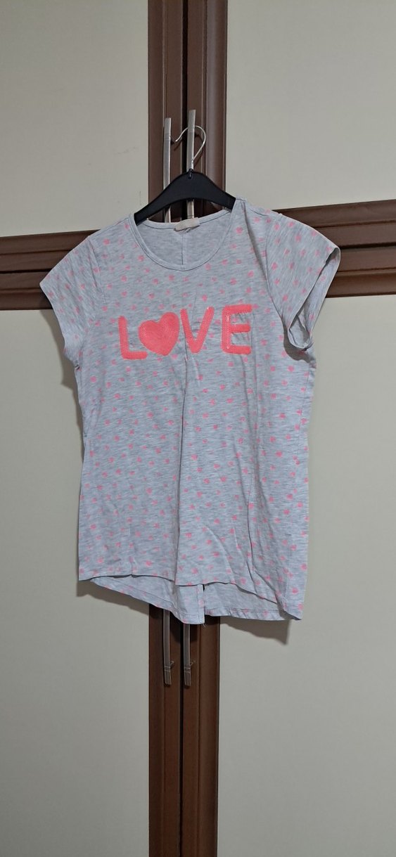 Gri Kısa Kollu Tişört - Görsel 2