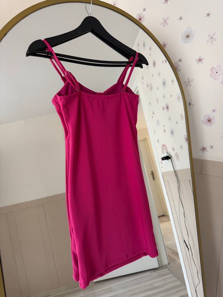 Pembe mini elbise - Görsel 2