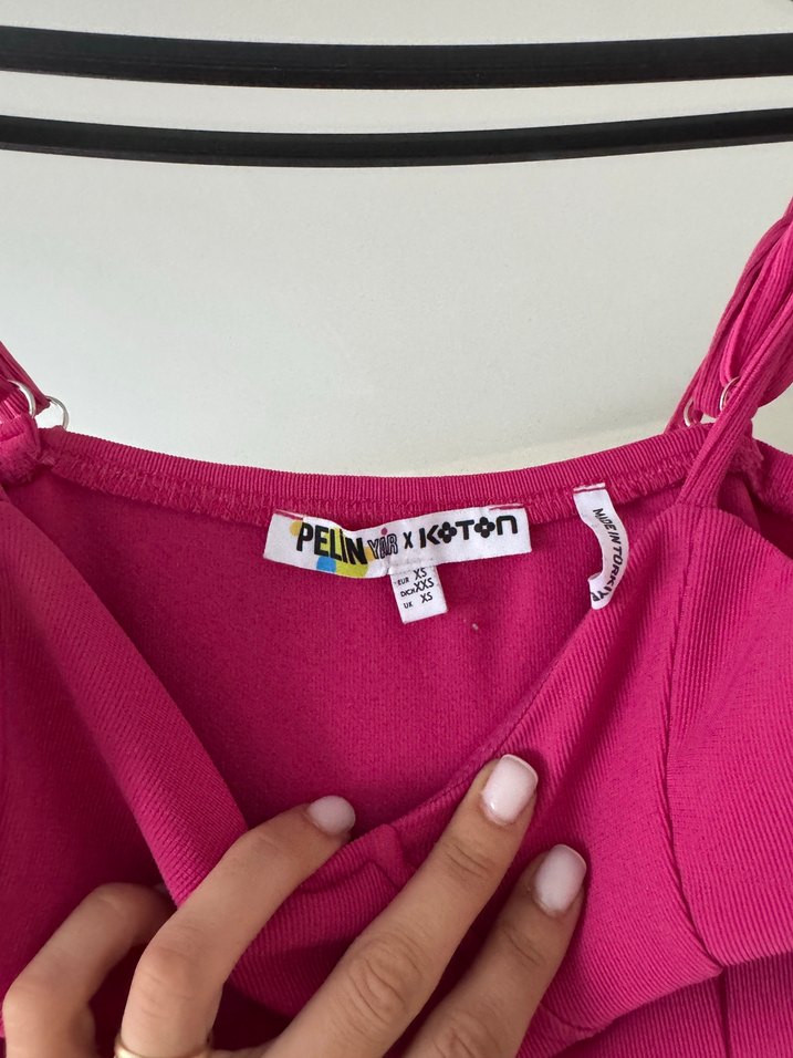 Pembe mini elbise - Görsel 4