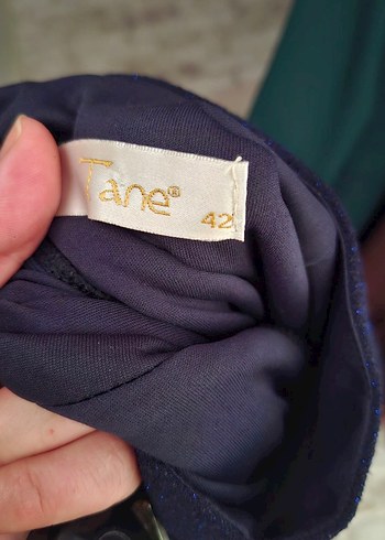 42 Beden mavi Renk Drapeli Lacivert Uzun Abiye Elbise