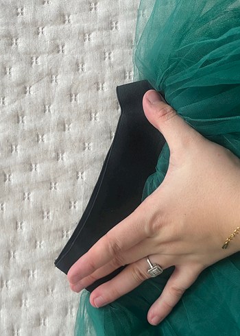 9-12 Ay Beden yeşil Renk Koyu Yeşil Fırfırlı Kız Çocuk Etek