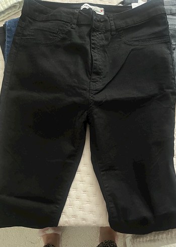 Koton Düğmeli Siyah Kadın Denim Pantolon