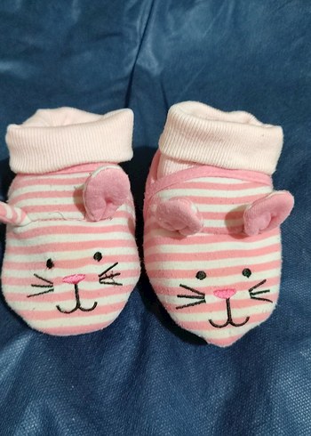 Diğer Pembe Cizgili Kedi Yuzu Bebek Coraplari