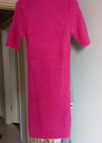 Mango Pembe Kısa Kollu Uzun Triko Elbise
