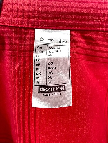 xl Beden kırmızı Renk Decathlon Gömlek %70 İndirimli.