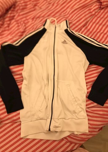 Adidas Beyaz Adidas Fermuarlı Spor Ceket