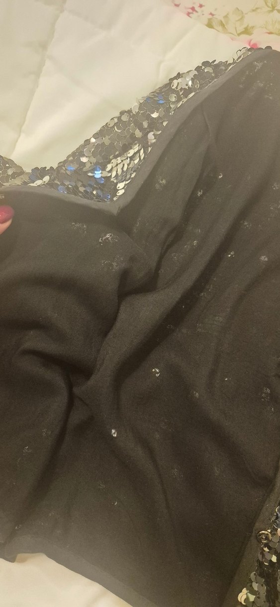 Abiye Siyah Payetli Uzun Kollu Bolero - Görsel 3