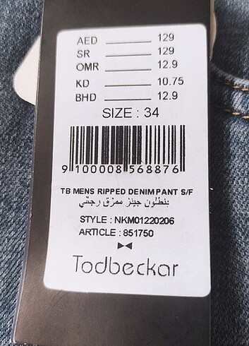 38 Beden mavi Renk Jeans pantolon kot