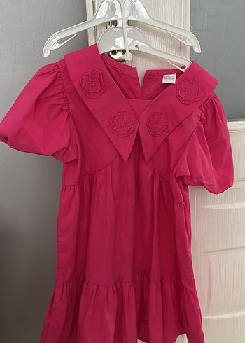 LC Waikiki Pembe Nakışlı Kız Çocuk Elbise