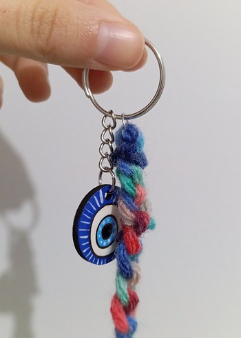 Nazar Boncuklu Yün Anahtarlık - Görsel 3