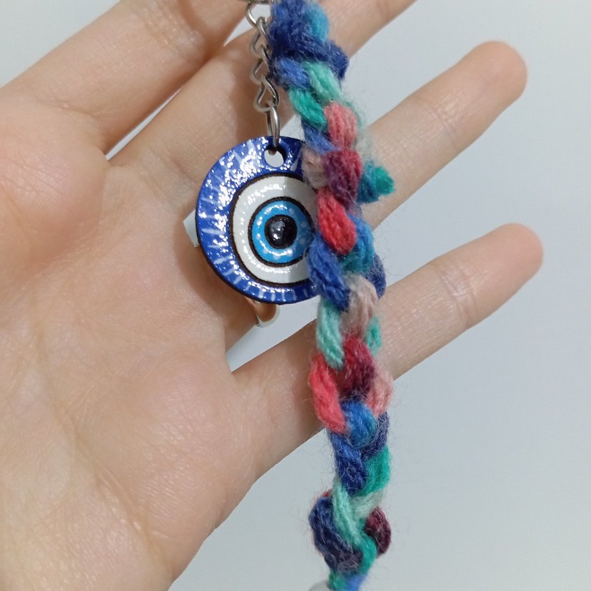 Nazar Boncuklu Yün Anahtarlık - Görsel 2