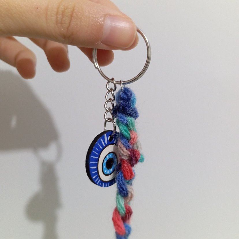 Nazar Boncuklu Yün Anahtarlık - Görsel 3