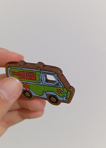 Beden Scooby Doo Araba Ahşap Rozet